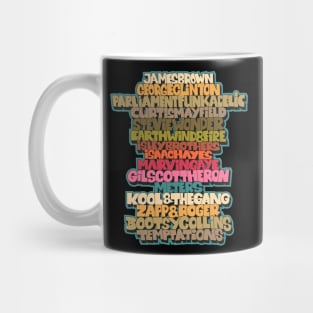 Funk Legends. Funky style typography. One nation under a groove. Mug